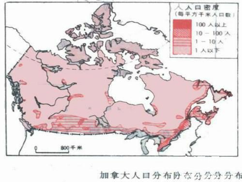 加拿大人口分布图
