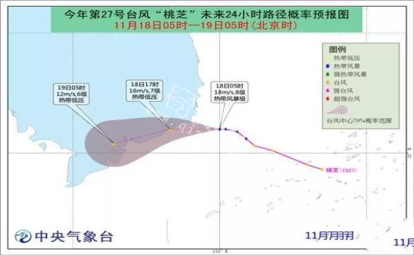 今年第27号台风“桃芝”,将成为今年寿命最短台风